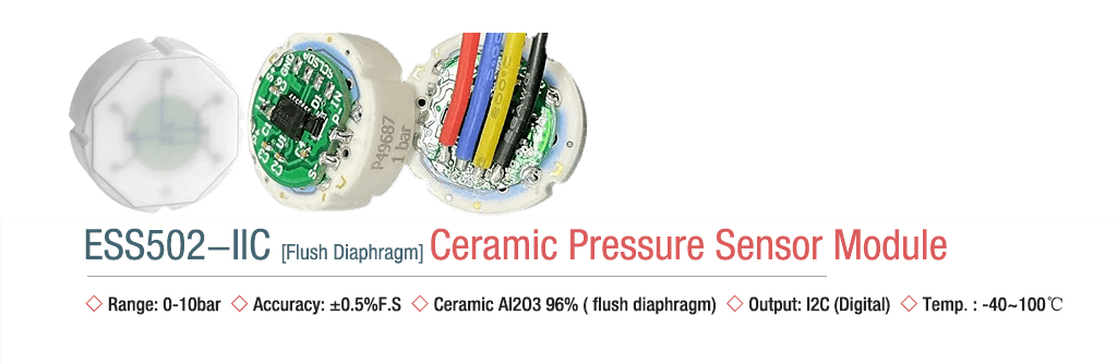 ESS502-IIC Ceramic Pressure Sensor Module-Flush Diaphragm with Round PCB-2